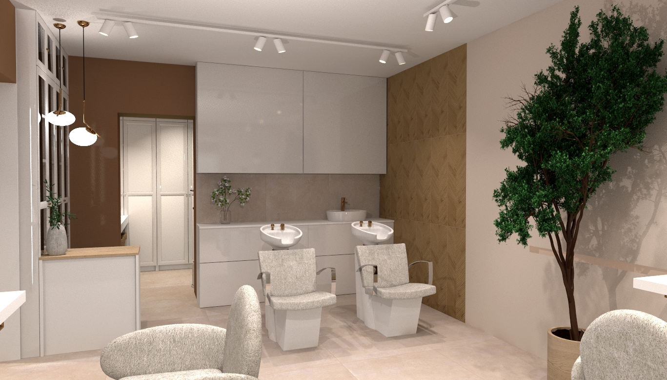 Salon fryzjerski projekt wnetrza